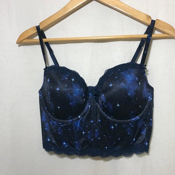 Victoria's Secret Other - NWT Victoria's Secret Dream Angels Lined Demi Blue Galaxy Stars Bustier 34DD NEW